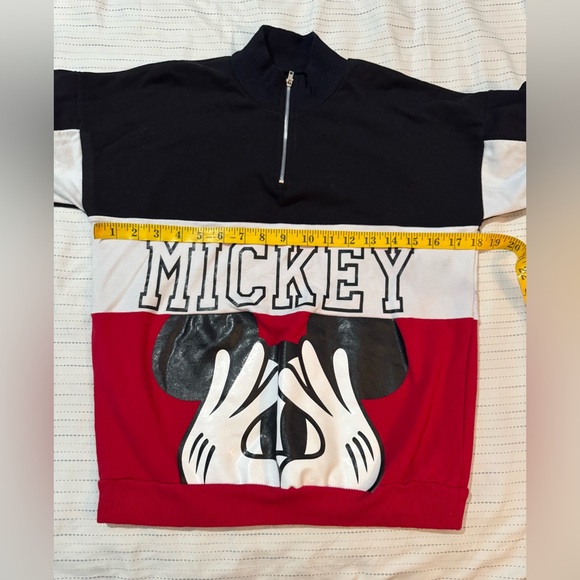Mickey Mouse Women’s Sweater Colorblock Quarter-Zip (Fits Small–Medium) - Picture 5 of 7